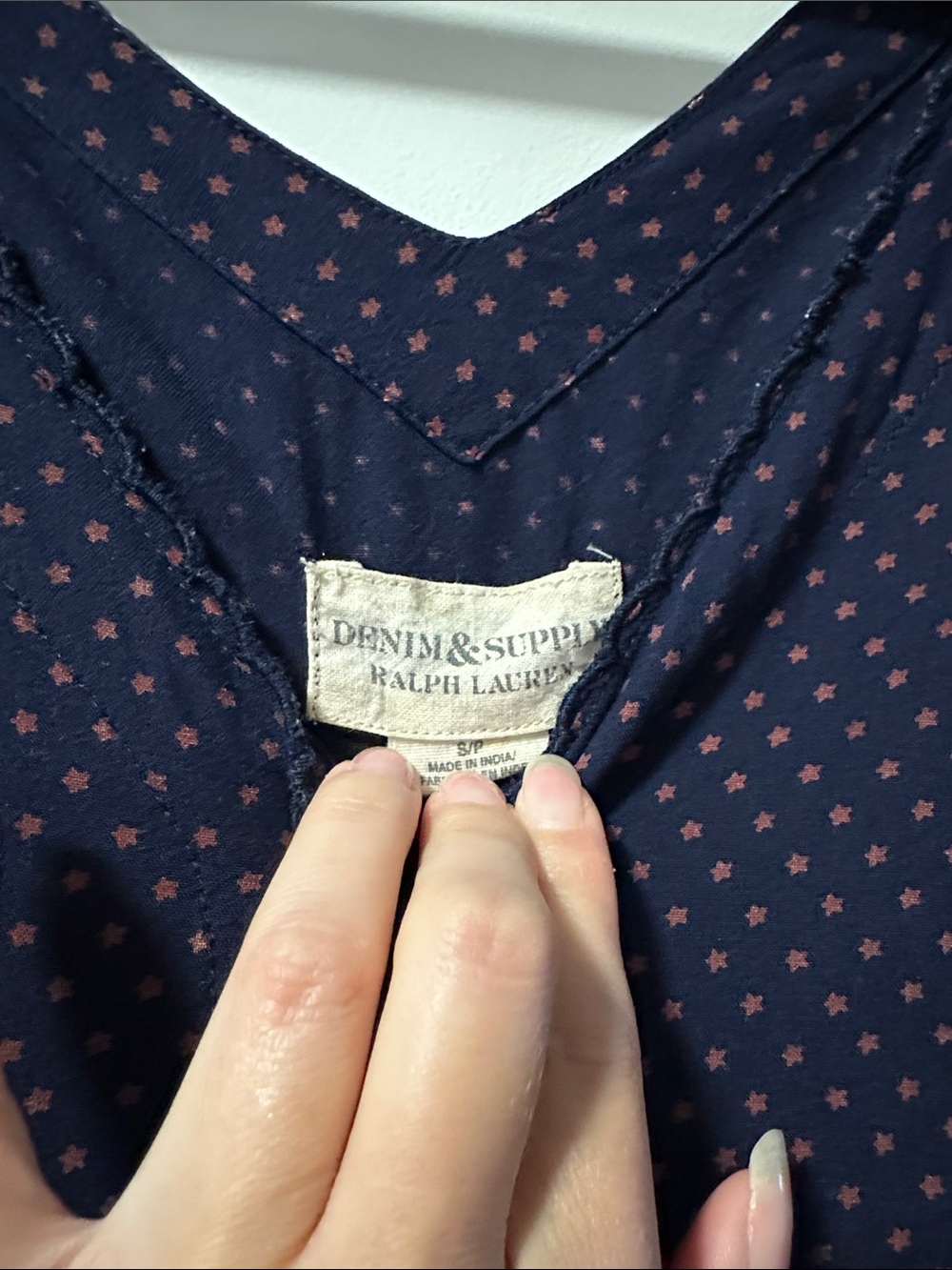 Ralph Lauren Denim & Supply Navy Star Print V-Neck Dress - Picture 2 of 9